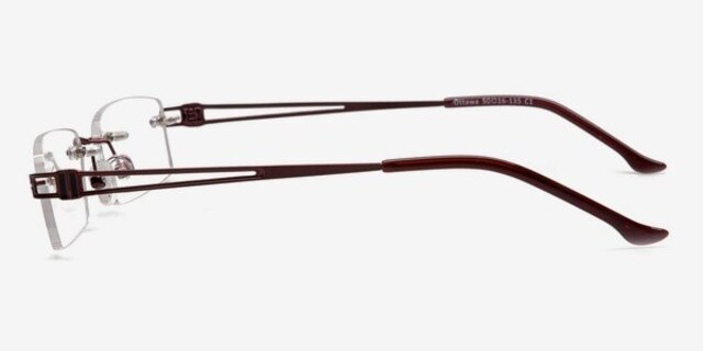 Ottawa Burgundy MetalEyeglass Frames from EyeBuyDirect, Side View