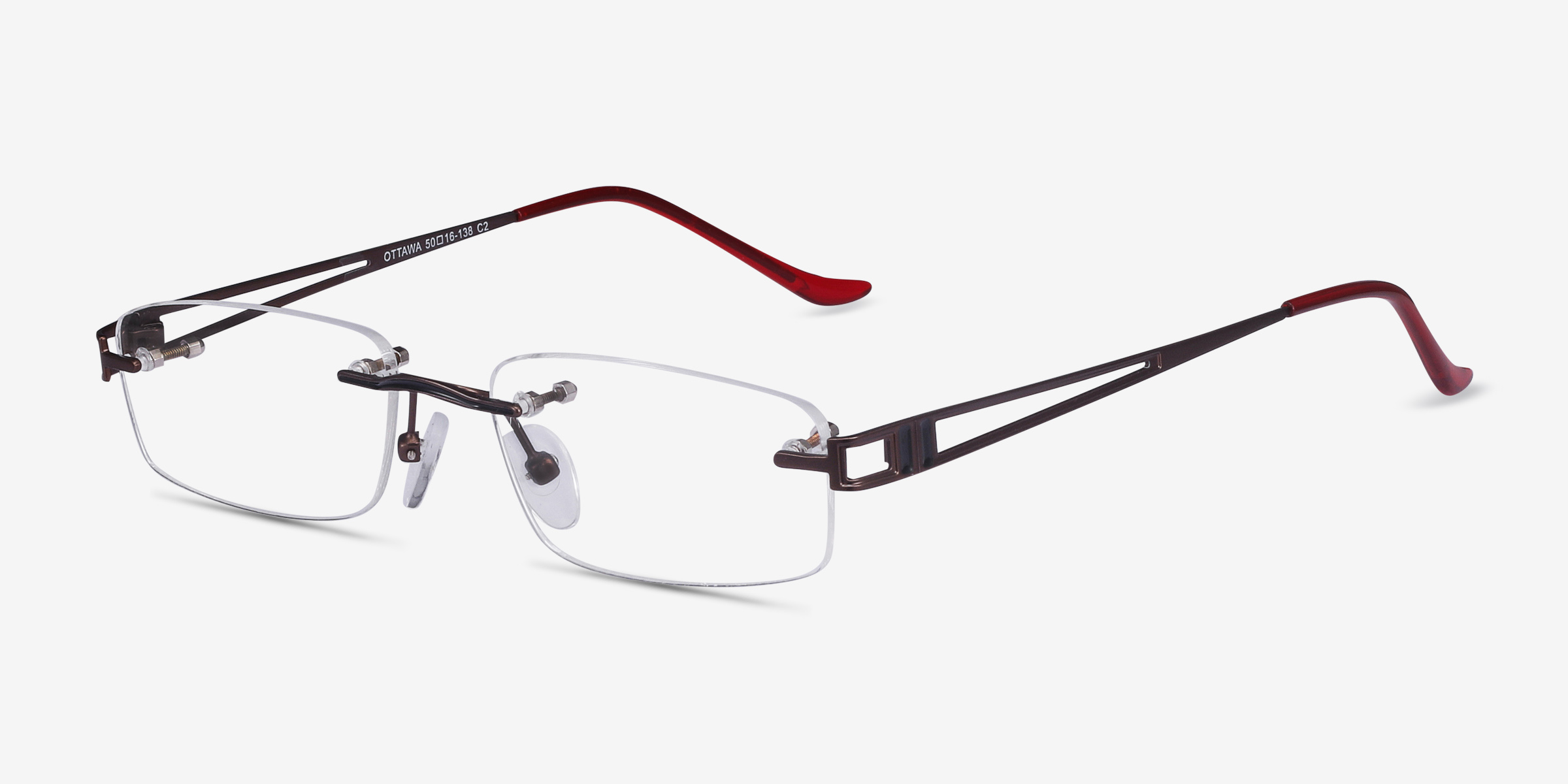 Ottawa Rectangle Brown Rimless Eyeglasses Eyebuydirect