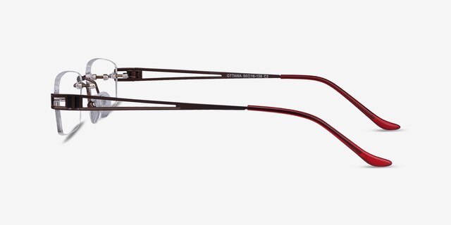 Ottawa Brown MetalEyeglass Frames from EyeBuyDirect, Side View