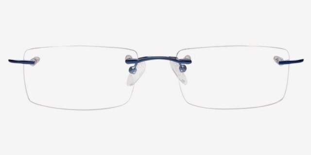 Pickering Blue MetalEyeglass Frames from EyeBuyDirect, Front View
