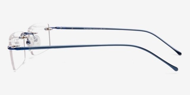Pickering Blue MetalEyeglass Frames from EyeBuyDirect, Side View