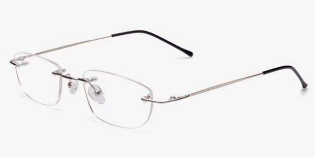 Chita Silver MetalEyeglass Frames from EyeBuyDirect, Angle View