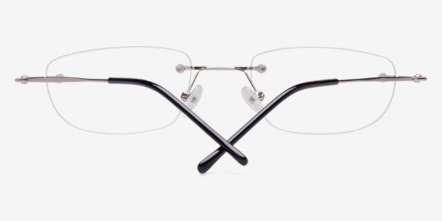 Chita Silver MetalEyeglass Frames from EyeBuyDirect, Closed View