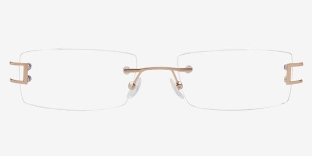 Halo Golden MetalEyeglass Frames from EyeBuyDirect, Front View