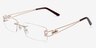 Halo Golden MetalEyeglass Frames from EyeBuyDirect, Angle View