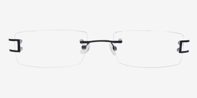 Halo Black MetalEyeglass Frames from EyeBuyDirect, Front View