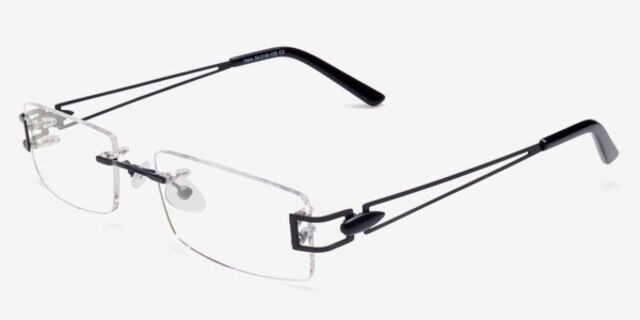 Halo Black MetalEyeglass Frames from EyeBuyDirect, Angle View