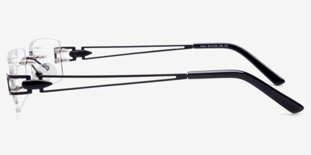 Halo Black MetalEyeglass Frames from EyeBuyDirect, Side View
