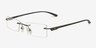 Hyvinkaa Black MetalEyeglass Frames from EyeBuyDirect, Angle View