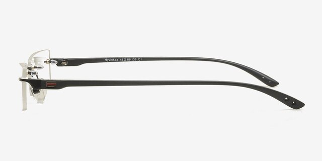 Hyvinkaa Black MetalEyeglass Frames from EyeBuyDirect, Side View