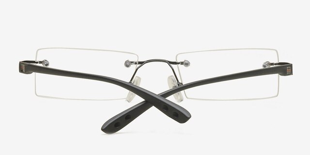 Hyvinkaa Black MetalEyeglass Frames from EyeBuyDirect, Closed View