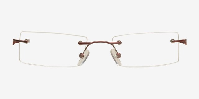Hyvinkaa Burgundy MetalEyeglass Frames from EyeBuyDirect, Front View