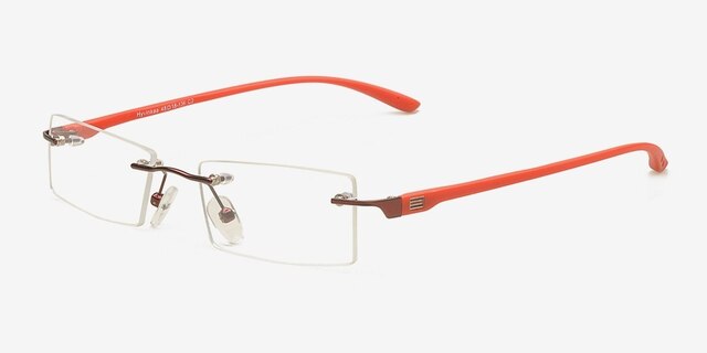 Hyvinkaa Burgundy MetalEyeglass Frames from EyeBuyDirect, Angle View