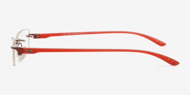 Hyvinkaa Burgundy MetalEyeglass Frames from EyeBuyDirect, Side View