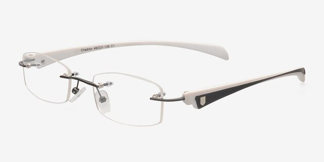 Chadron Noir MétalMontures de lunettes de vue d'EyeBuyDirect, Vue d'Angle