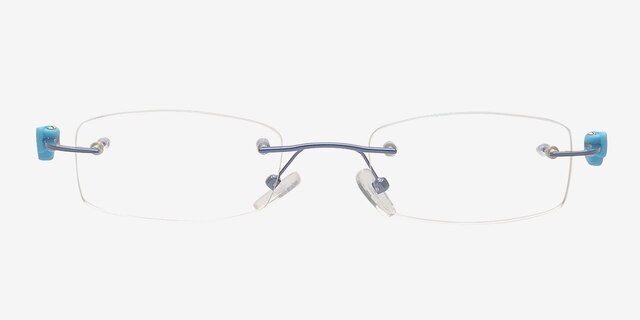Chadron Bleu MétalMontures de lunettes de vue d'EyeBuyDirect, Vue de Face