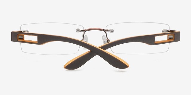Allan Brun MétalMontures de lunettes de vue d'EyeBuyDirect, Vue Rapprochée
