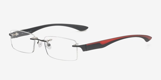Bev Black MetalEyeglass Frames from EyeBuyDirect, Angle View