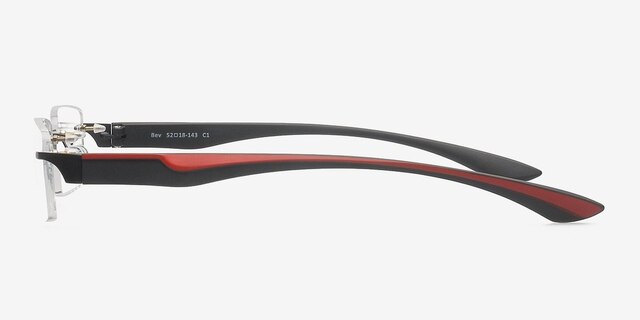 Bev Black MetalEyeglass Frames from EyeBuyDirect, Side View