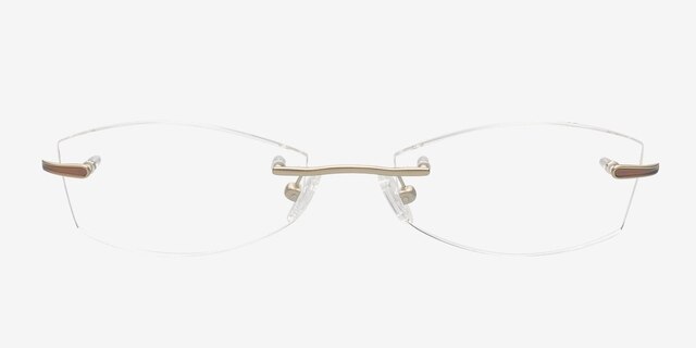 Blaine Golden TitaniumEyeglass Frames from EyeBuyDirect, Front View