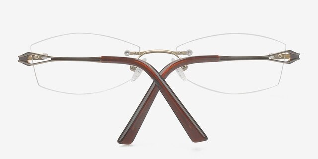 Blaine Golden TitaniumEyeglass Frames from EyeBuyDirect, Closed View