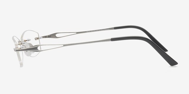 Blaine Silver TitaniumEyeglass Frames from EyeBuyDirect, Side View
