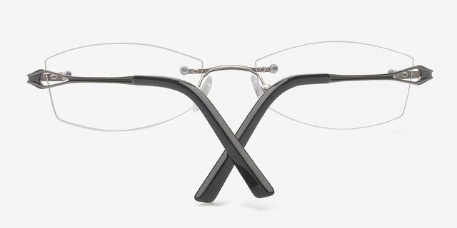 Blaine Silver TitaniumEyeglass Frames from EyeBuyDirect, Closed View