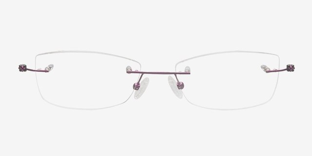Aaliyah Purple TitaniumEyeglass Frames from EyeBuyDirect, Front View