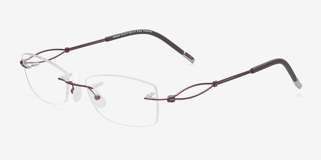 Aaliyah Purple TitaniumEyeglass Frames from EyeBuyDirect, Angle View