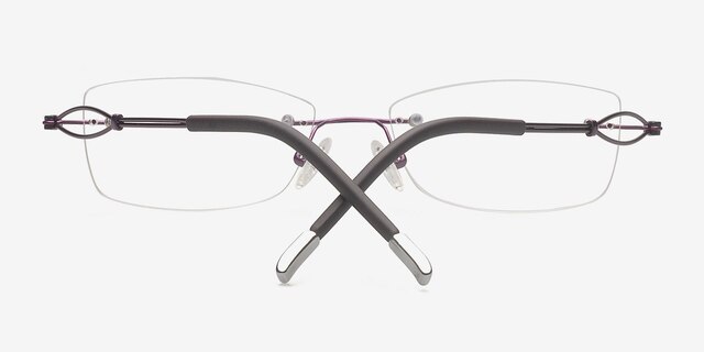 Aaliyah Purple TitaniumEyeglass Frames from EyeBuyDirect, Closed View