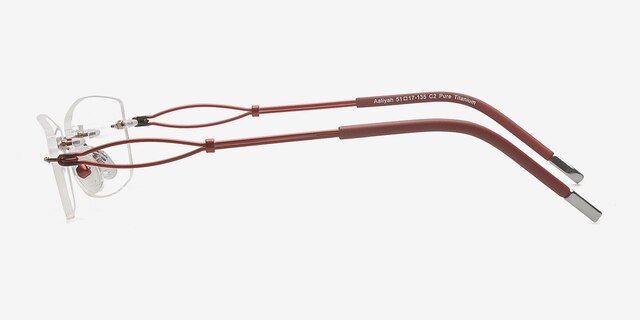 Aaliyah Burgundy TitaniumEyeglass Frames from EyeBuyDirect, Side View