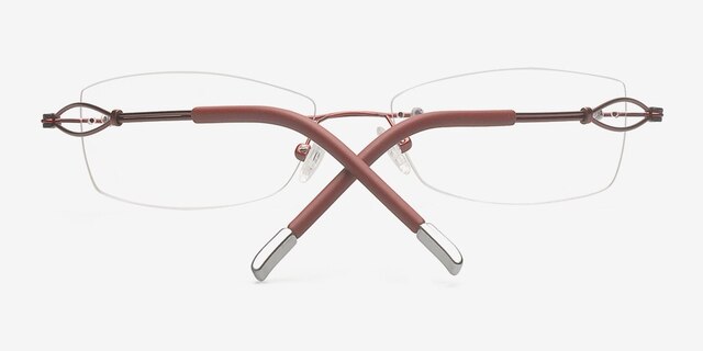 Aaliyah Burgundy TitaniumEyeglass Frames from EyeBuyDirect, Closed View