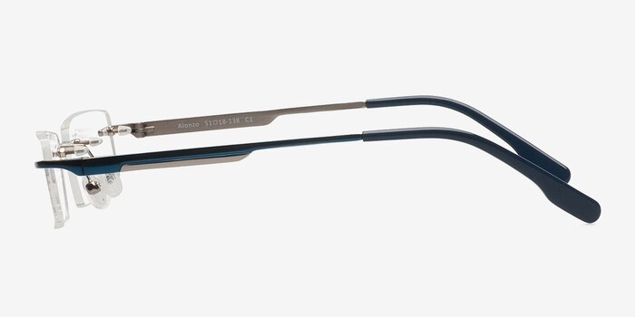 Alonzo Bleu Métal Montures de lunettes de vue d'EyeBuyDirect