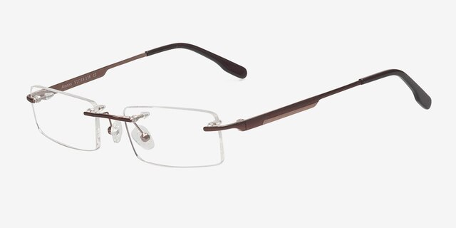 Alonzo Brun MétalMontures de lunettes de vue d'EyeBuyDirect, Vue d'Angle