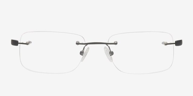 Amir Black TitaniumEyeglass Frames from EyeBuyDirect, Front View