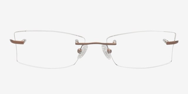 Carmine Brown TitaniumEyeglass Frames from EyeBuyDirect, Front View