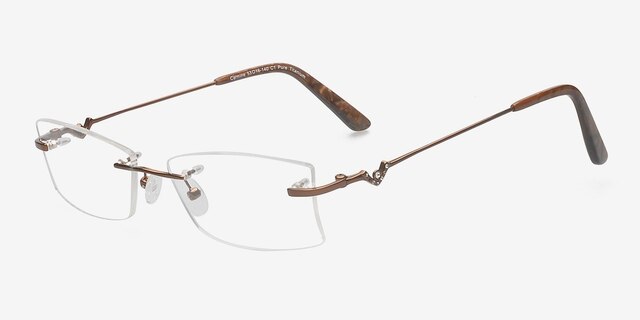 Carmine Brown TitaniumEyeglass Frames from EyeBuyDirect, Angle View