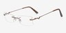 Carmine Brown TitaniumEyeglass Frames from EyeBuyDirect, Angle View