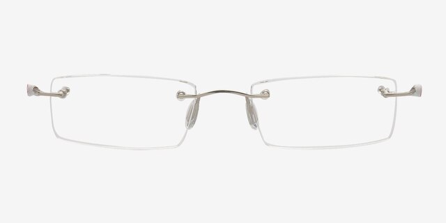 Alonso Silver MetalEyeglass Frames from EyeBuyDirect, Front View