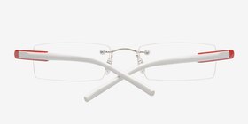Alonso Argenté Métal Montures de lunettes de vue d'EyeBuyDirect, Vue Rapprochée