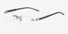 Alonso Noir MétalMontures de lunettes de vue d'EyeBuyDirect, Vue d'Angle