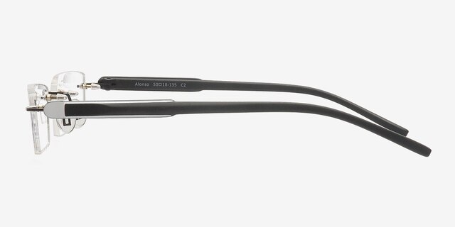 Alonso Noir MétalMontures de lunettes de vue d'EyeBuyDirect, Vue de Côté