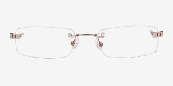 Alvin Silver/Red Metal Eyeglass Frames