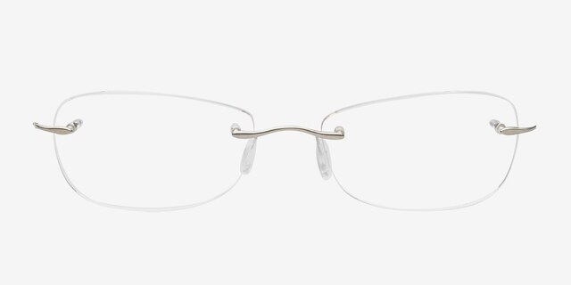 Cecil Silver TitaniumEyeglass Frames from EyeBuyDirect, Front View