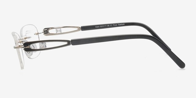 Cecil Silver TitaniumEyeglass Frames from EyeBuyDirect, Side View