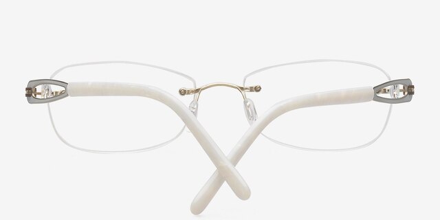 Cecil Golden TitaniumEyeglass Frames from EyeBuyDirect, Closed View