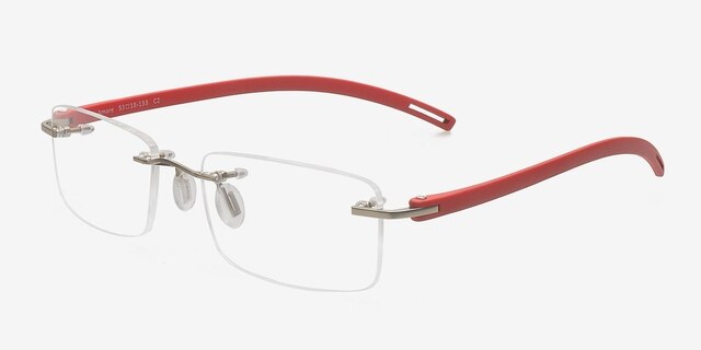 Amare Silver MetalEyeglass Frames from EyeBuyDirect, Angle View