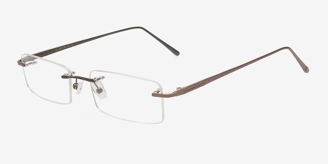 Cis Brown MetalEyeglass Frames from EyeBuyDirect, Angle View