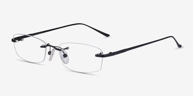 Clem Noir MétalMontures de lunettes de vue d'EyeBuyDirect, Vue d'Angle