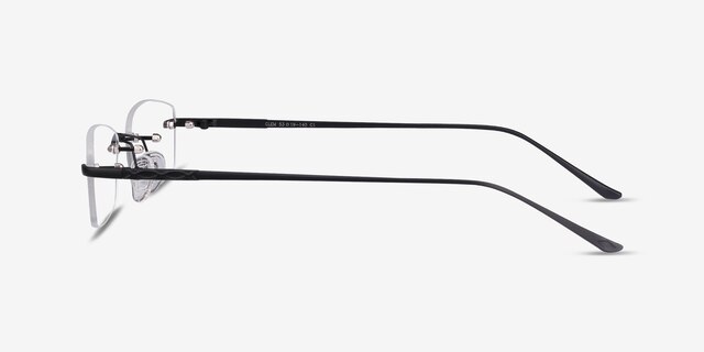 Clem Noir MétalMontures de lunettes de vue d'EyeBuyDirect, Vue de Côté